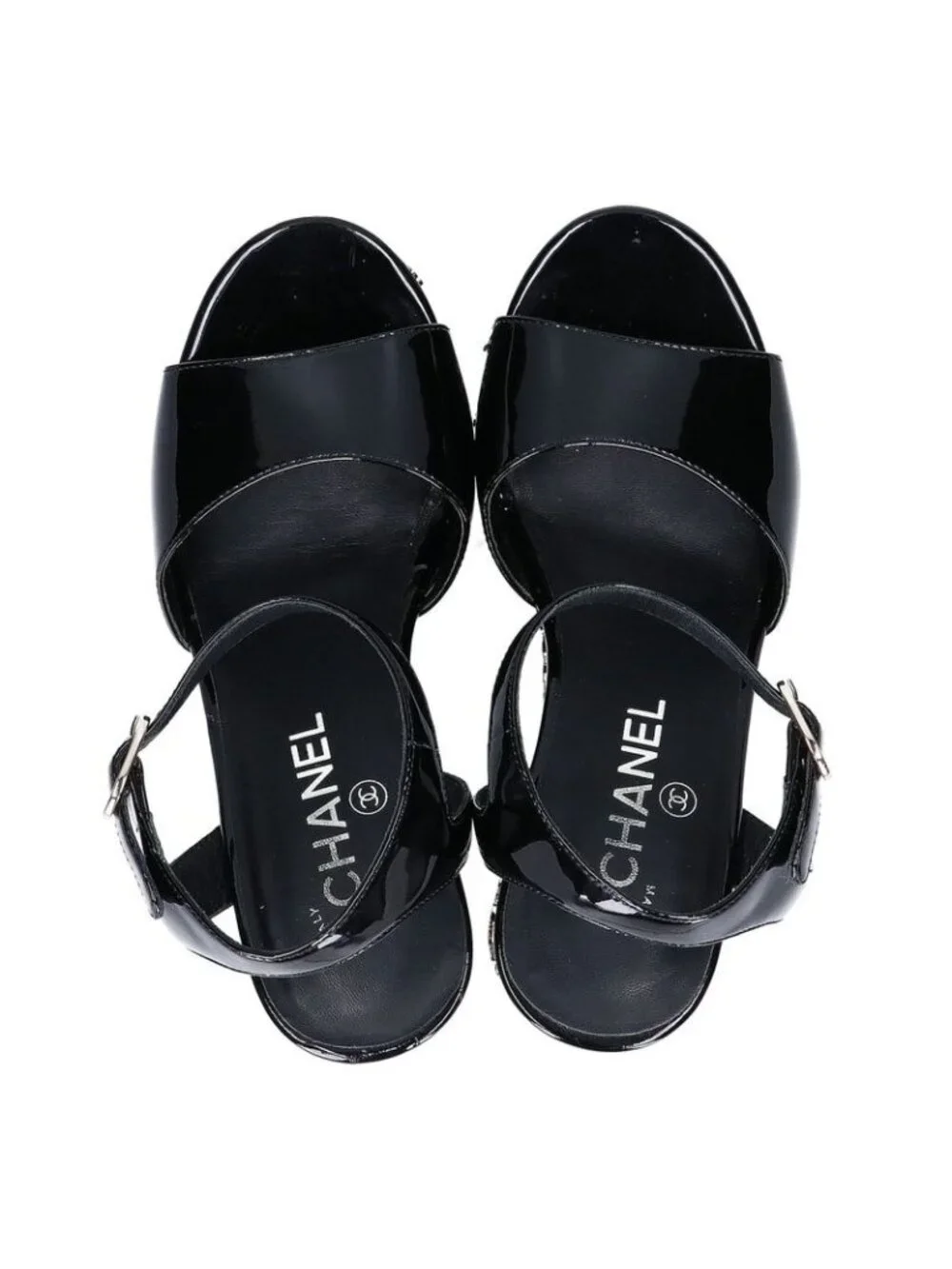 Chanel Patent Leather Camellia Sandal - Picture 5 of 9